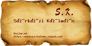 Sárközi Kálmán névjegykártya