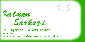 kalman sarkozi business card