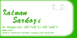 kalman sarkozi business card
